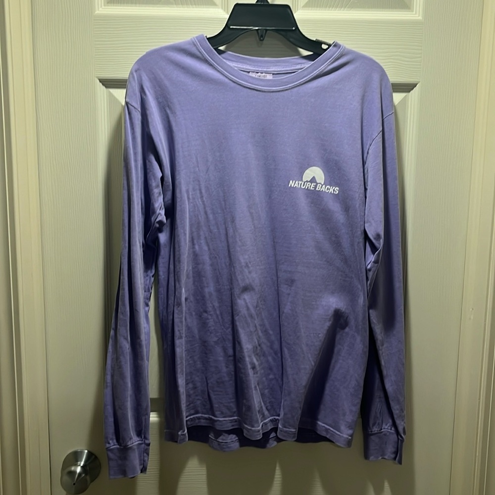 Nature backs purple long sleeve shirt size small